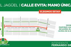 EE SENTIDO ÚNICO DE CIRCULACIÓN EN CALLE EVITA