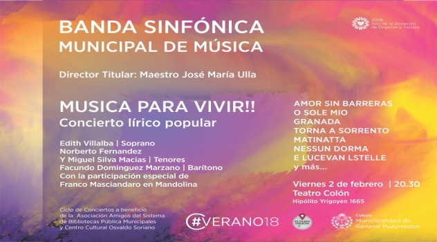 MGP - Cultura - Gala Lirica de musica popular de la Banda Sinfonica en el Colon