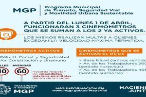 MGP TRES NUEVOS CINEMÓMETROS EN DIFERENTES PUNTOS