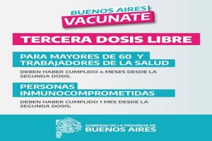 VACUNACIÓN COVID-19 3RA DOSIS LIBRE PARA MAYORES DE 60, PERSONAL DE SALUD E INMUNODEPRIMIDOS
